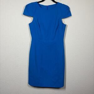 4 Collective Size 4 Cap Sleeves Sheath Mini Dress Royal Blue Career Hourglass